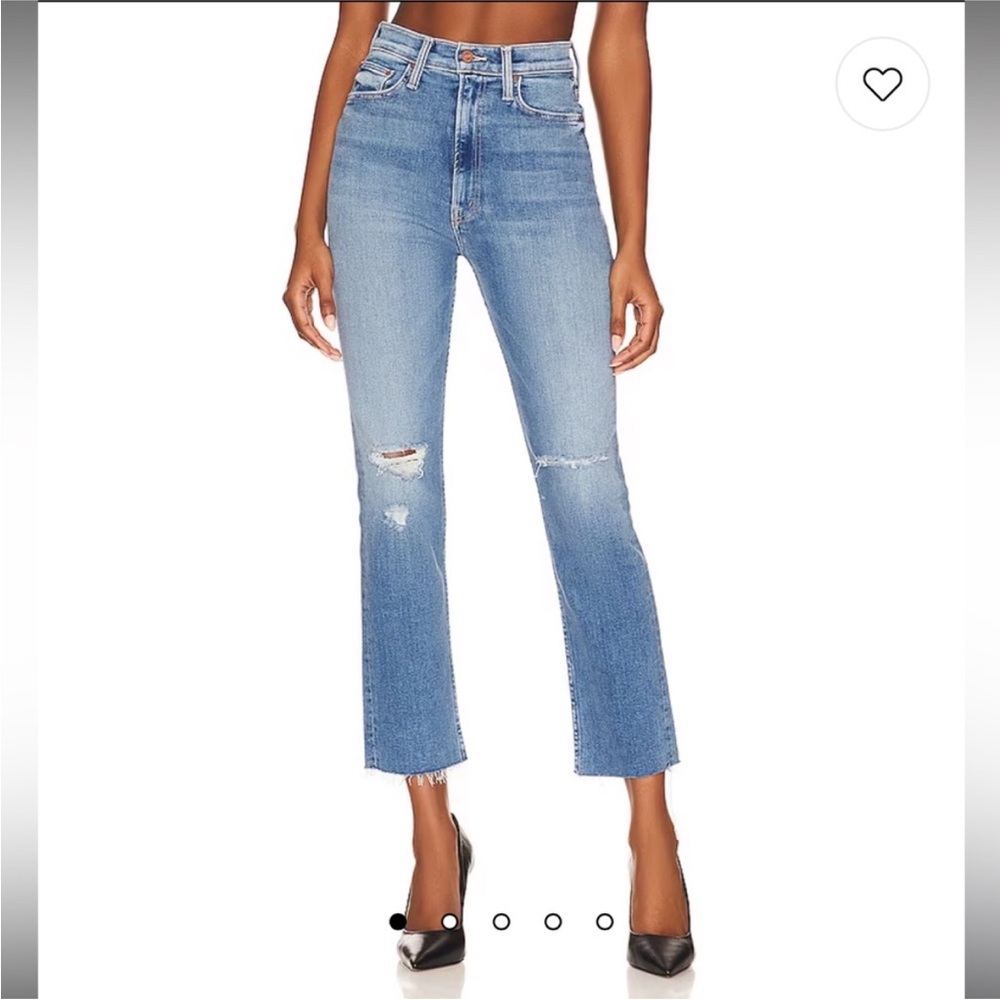 MOTHER High Waisted Rider Ankle Fray in Wash Party Like A Pirate Size US 24